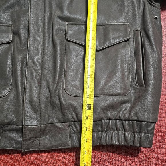 G-III Leather Bomber Jacket XXL Brown Full Zip Map Lining Aviator Pilot MA34112 - Picture 7 of 16